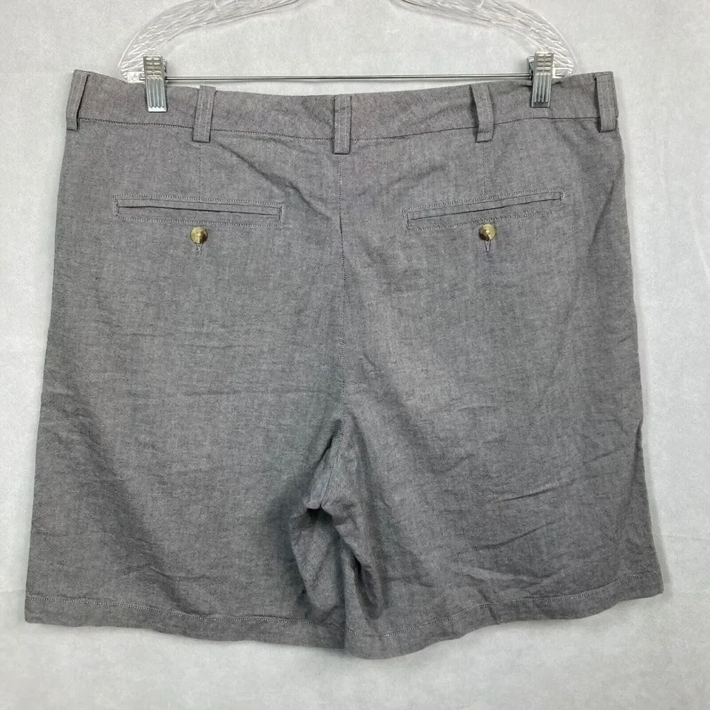 T. Harris London Shorts Mens Sz 40 Gray Casual Cotton‎ Chino Pockets